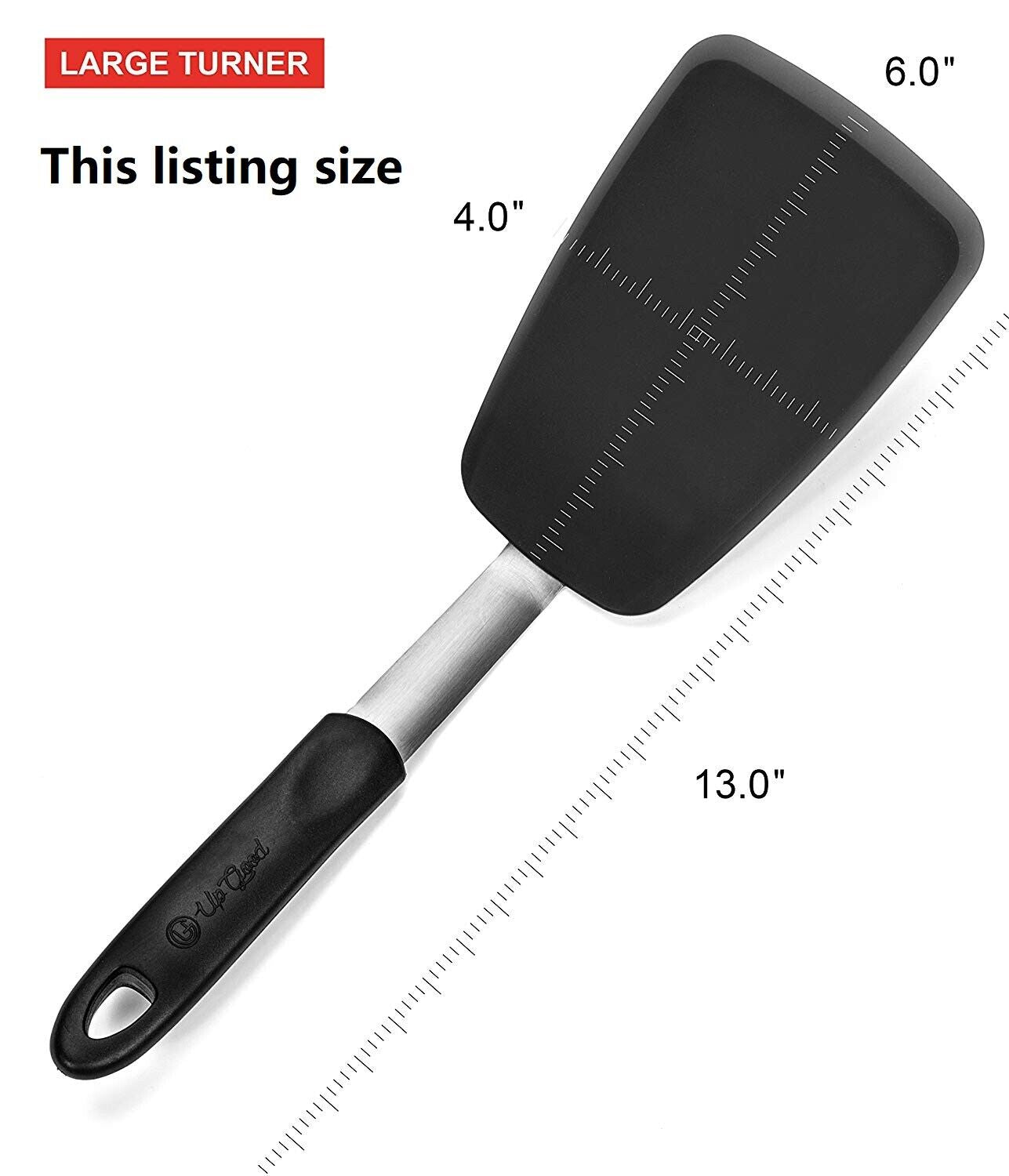 Silicone Spatula Turner - Heat Resistant 440°F, Non-Stick, BPA-Free, Stainless Steel Core, Soft Grip Handle - Perfect for Pancakes, Eggs & Cooking!