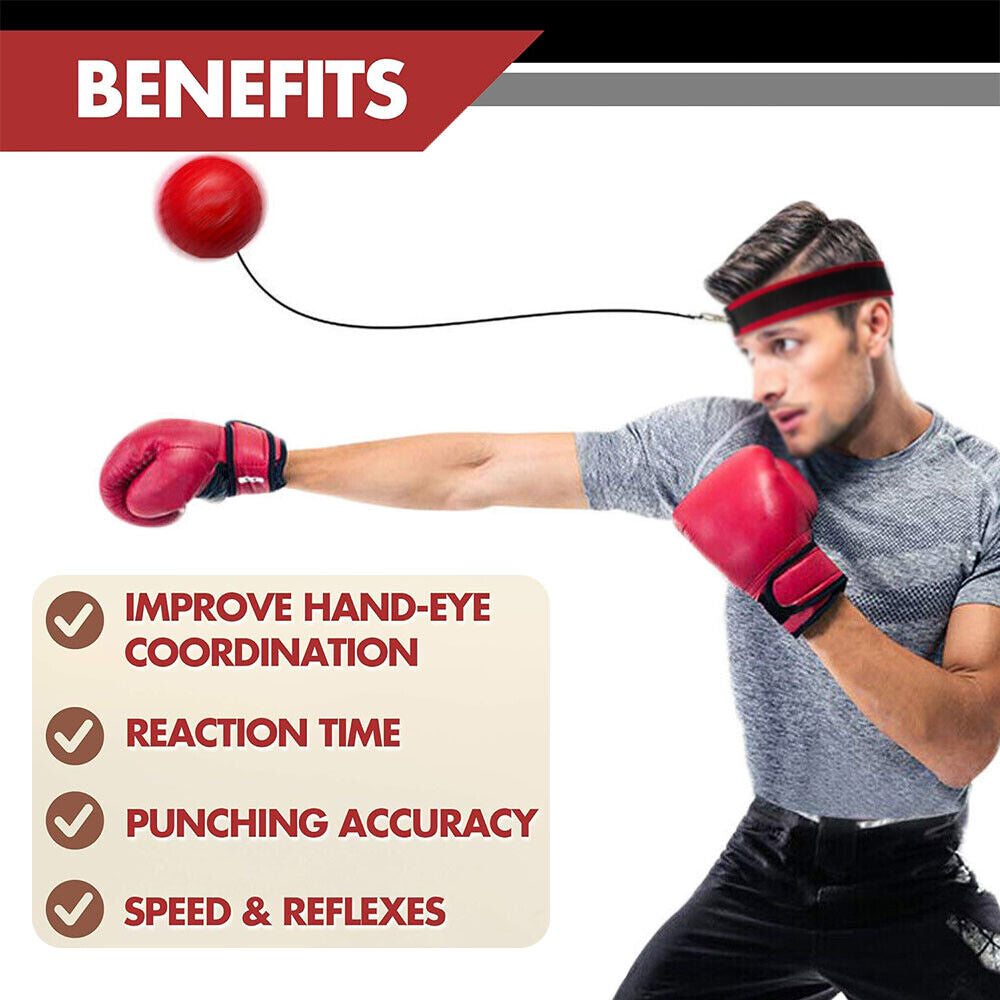 Boxing Reflex Ball Set | Improve Hand-Eye Coordination & Reaction Speed | 4 Difficulty Levels | Portable Fitness & Fun Anywhere