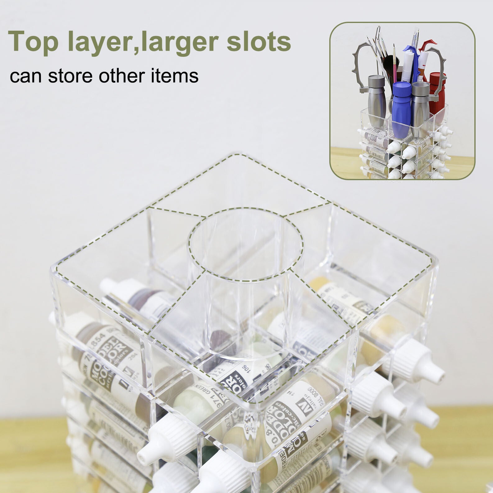 1Pc Model Paint Organizer Pigment Bottle Spinning Rack Holder Shelf SN02