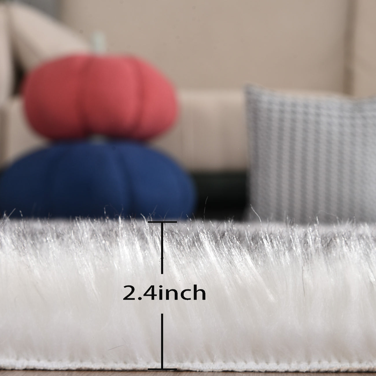 Faux Fur Sheepskin Fluffy Area Rugs round Shaggy Carpet for Bedroom Living Room