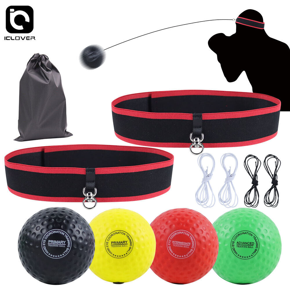 Boxing Reflex Ball Set | Improve Hand-Eye Coordination & Reaction Speed | 4 Difficulty Levels | Portable Fitness & Fun Anywhere