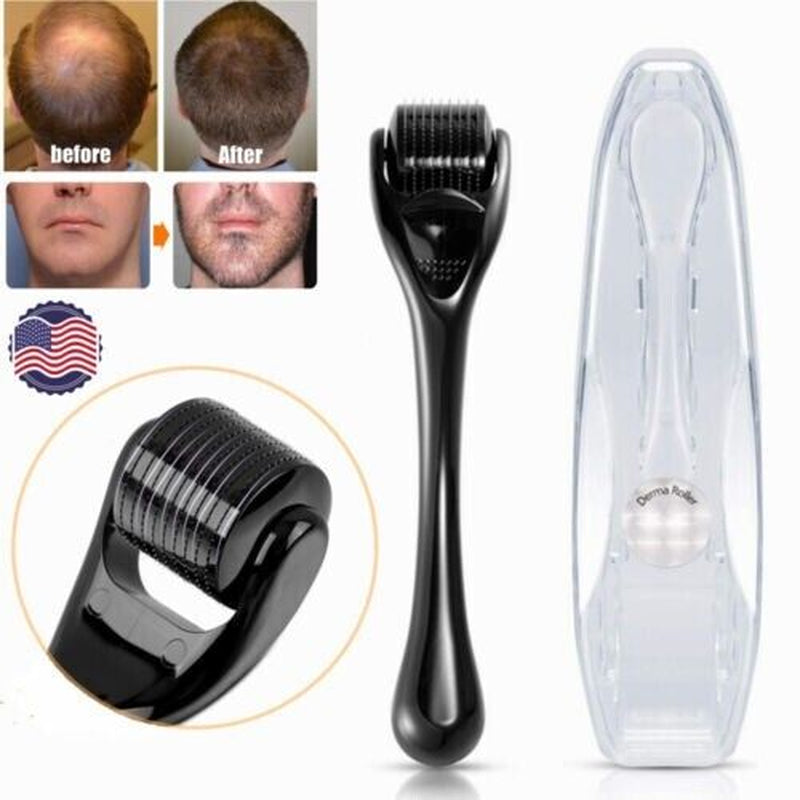 Beard Derma Roller for Hair Loss & Beard Growth, Titanium Micro needling Tool for Skin Rejuvenation, Face Scalp, Skincare Gift for Him  Comfort Serum