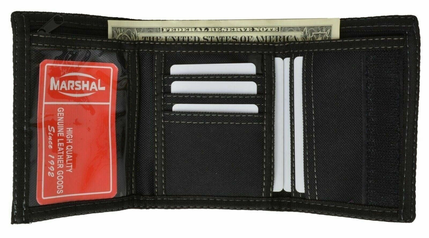 Men'S Tri-Fold Black Chain Wallet Motorcycle Rider Trucker Biker Wallet New