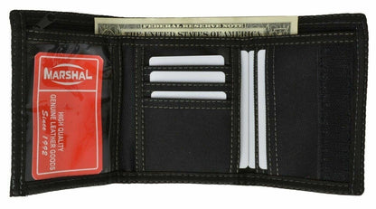 Men'S Tri-Fold Black Chain Wallet Motorcycle Rider Trucker Biker Wallet New