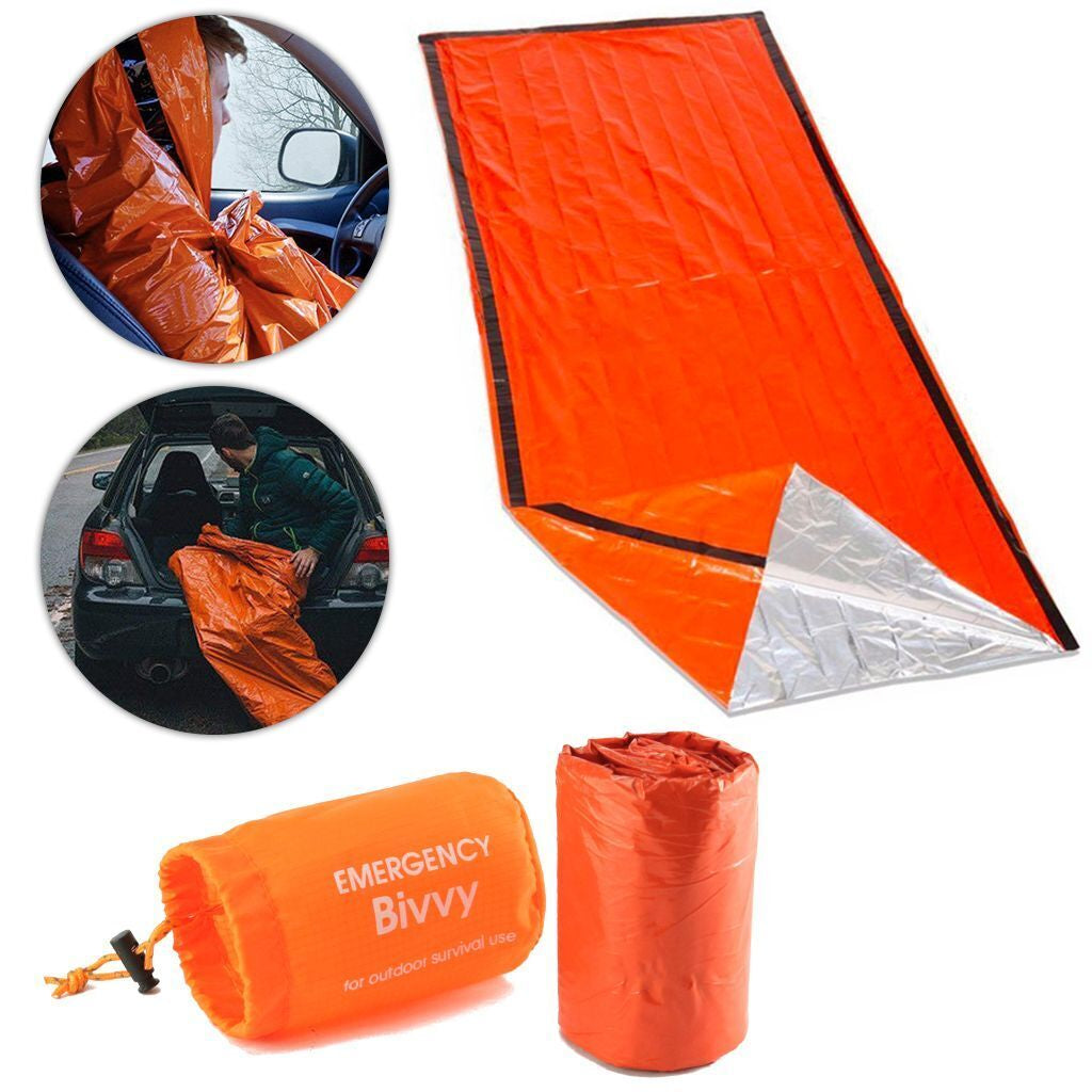 Camping Thermal Sleeping Bag Emergency Survival Hiking Blanket Gear Kit Outdoor