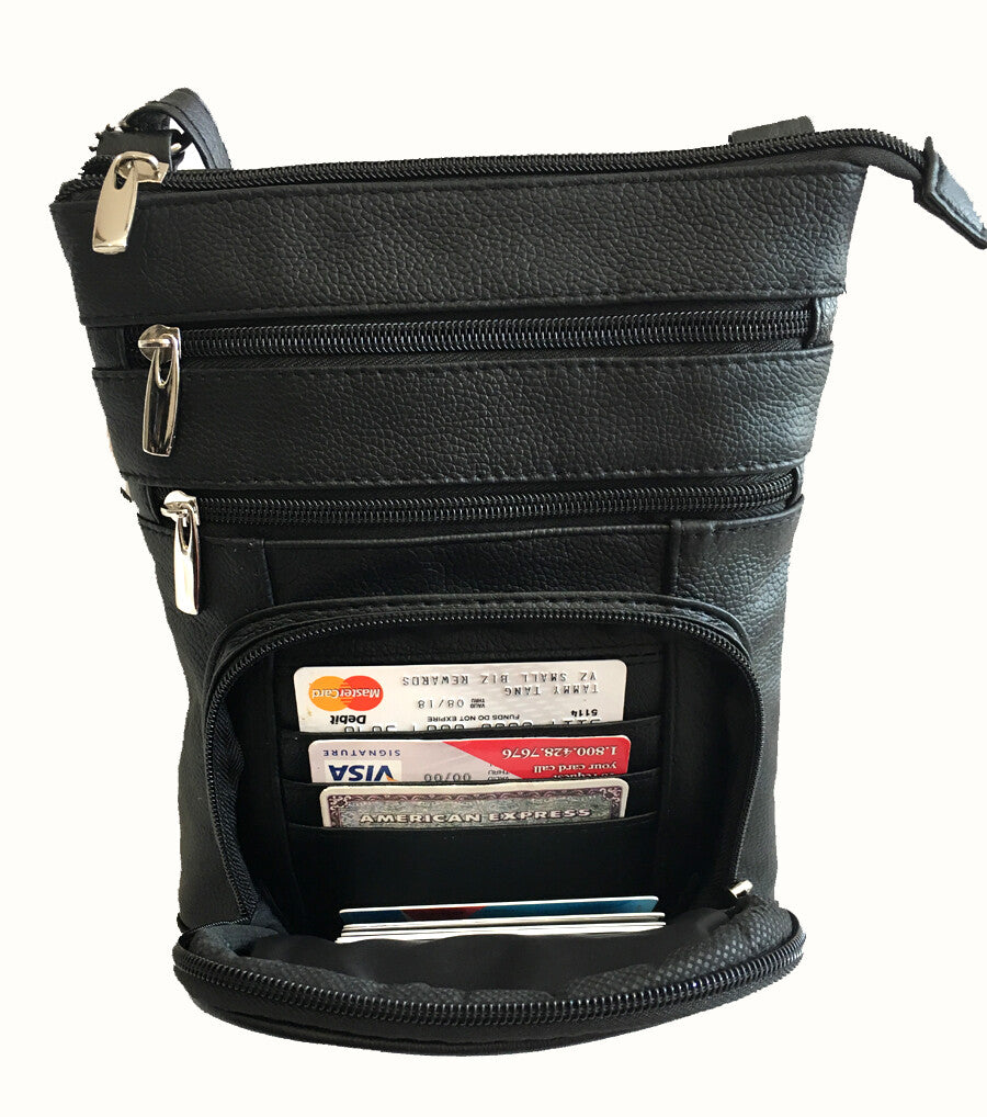 Real Leather Shoulder Bag Handbag Purse Cross Body Organizer Smart Phone Pockets