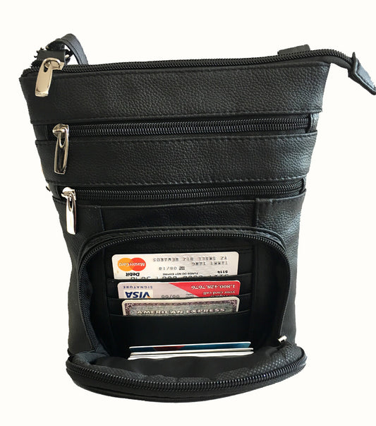 Real Leather Shoulder Bag Handbag Purse Cross Body Organizer Smart Phone Pockets
