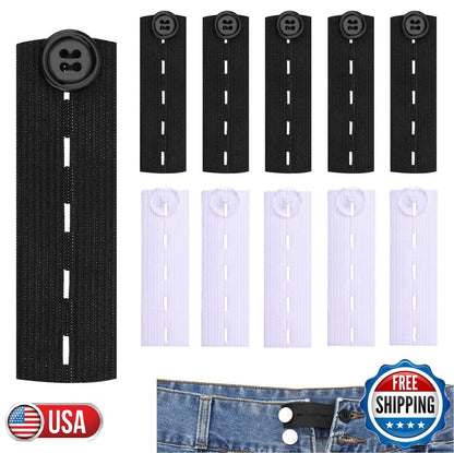 10× Waist Extender Button Elastic for Jeans Pants Button Extender Women Men US