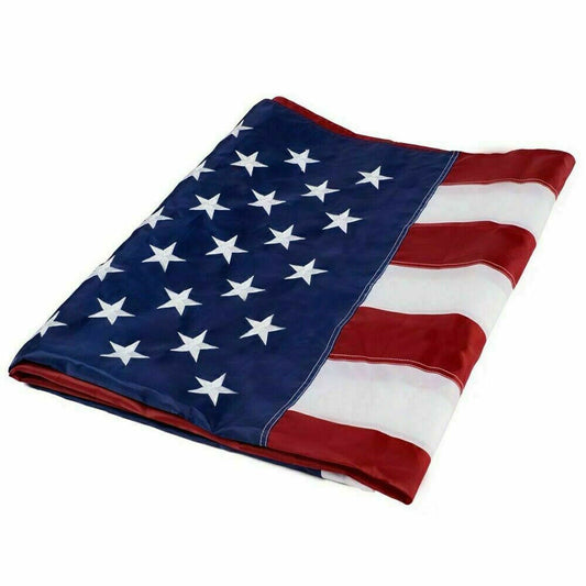 American USA Flag Heavy-Duty Nylon, Embroidered Stars Double-Stitched Stripes, Fade-Resistant with Brass Grommets for All-Weather Display Banners Gift