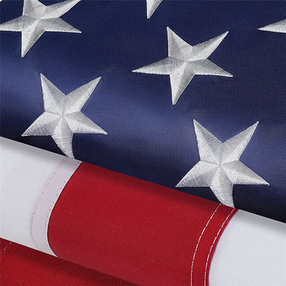 American USA Flag Heavy-Duty Nylon, Embroidered Stars Double-Stitched Stripes, Fade-Resistant with Brass Grommets for All-Weather Display Banners Gift