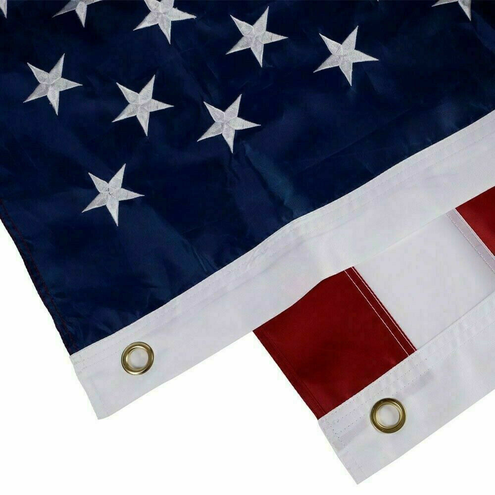 American USA Flag Heavy-Duty Nylon, Embroidered Stars Double-Stitched Stripes, Fade-Resistant with Brass Grommets for All-Weather Display Banners Gift