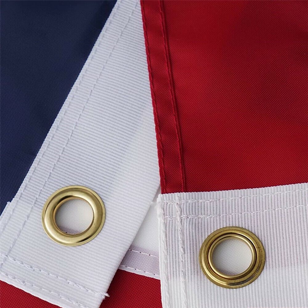 American USA Flag Heavy-Duty Nylon, Embroidered Stars Double-Stitched Stripes, Fade-Resistant with Brass Grommets for All-Weather Display Banners Gift