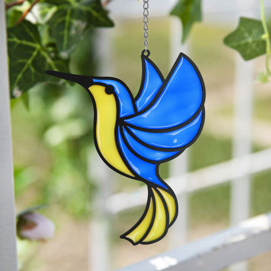 Hummingbird Suncatcher Stained Alloy Birds Garden Hanging Pendant Home Art Decor