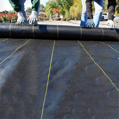 Premium Weed Control Geotextile Fabric, Heavy Duty Weed Barrier Fabric Ground Cover - 3.2oz Woven Polyethylene, UV Resistant, Garden Landscaping Mat