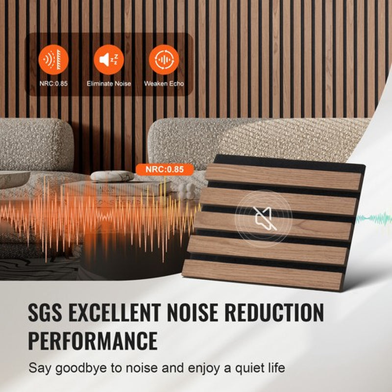 VEVOR Wood Slat Acoustic Panels 7.9 X 94.5 in for Modern Wall Decor Walnut