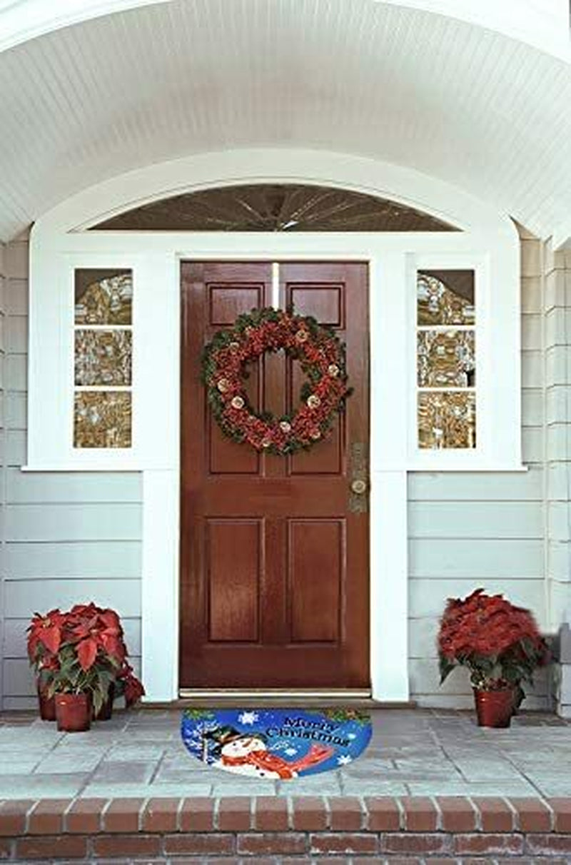 Half round Rubber Door Mat, Decorative Indoor Outdoor Non Slip Front Door Mat