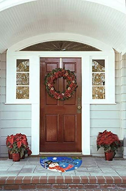 Half round Rubber Door Mat, Decorative Indoor Outdoor Non Slip Front Door Mat