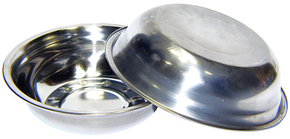 Set of 2 Dog Cat Pet Bowl Dish Metal STAINLESS STEEL Silver New XXS-XXL