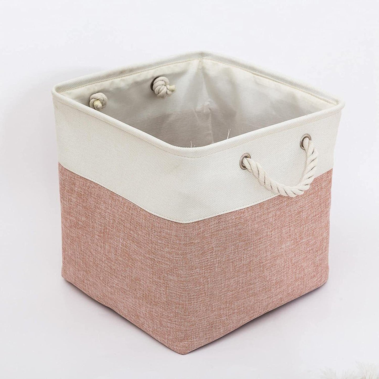 Large Storage Basket Rectangular Fabric Collapsible Organizer Bin Box 13×13×13In