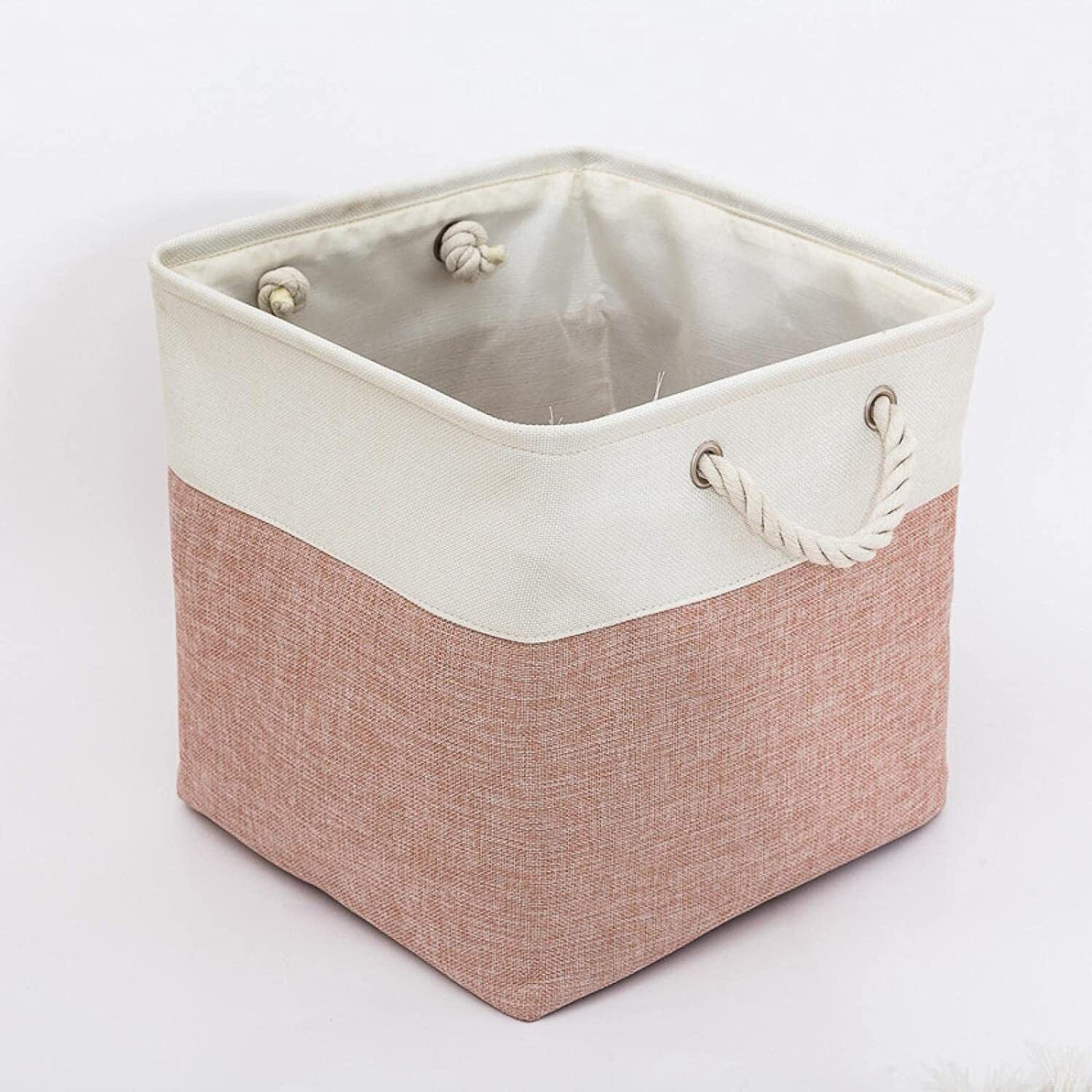 Large Storage Basket Rectangular Fabric Collapsible Organizer Bin Box 13×13×13In