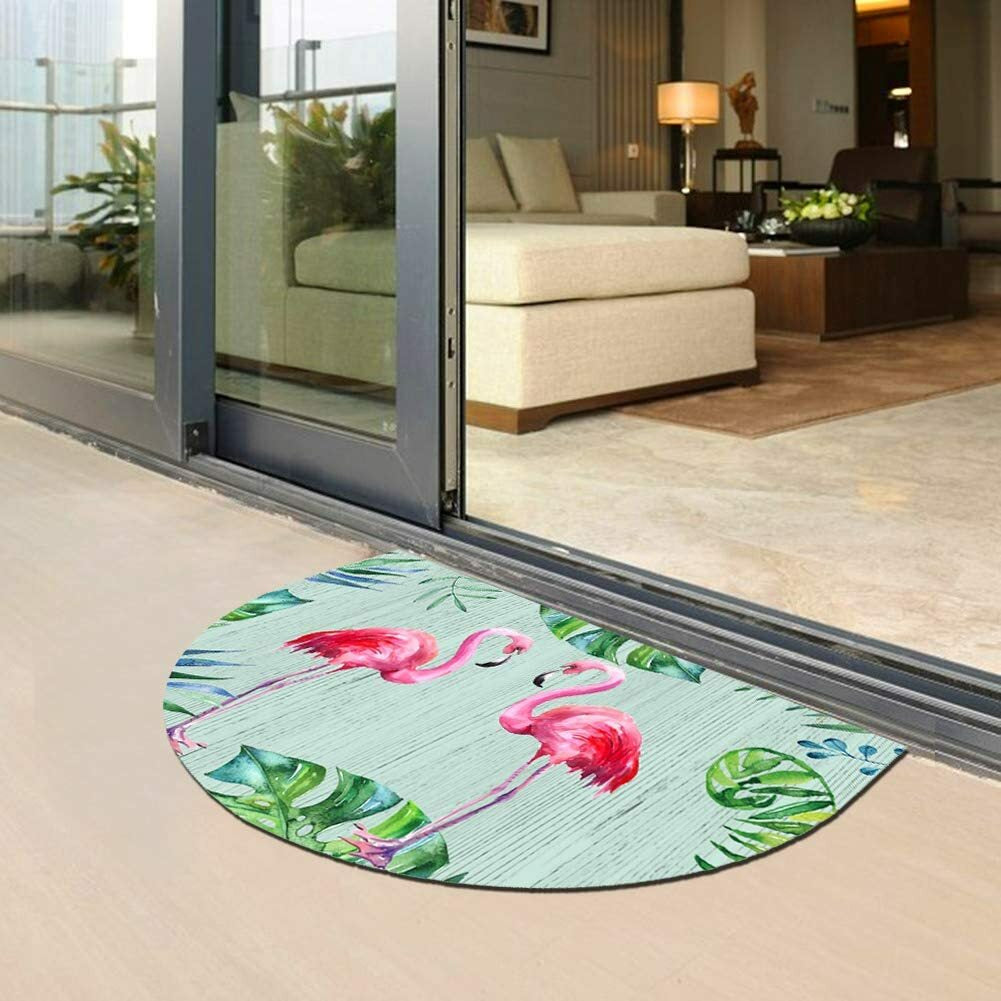 Half round Rubber Door Mat, Decorative Indoor Outdoor Non Slip Front Door Mat