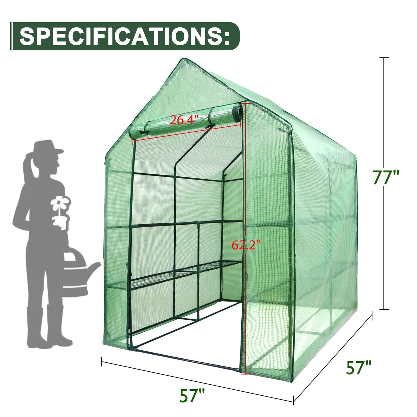 TikTok Trending! Mini Walk-In Greenhouse - 8 Shelves, 3 Tiers for Plants, Weather-Resistant, Portable, Breathable, Sturdy & Perfect for Small Spaces