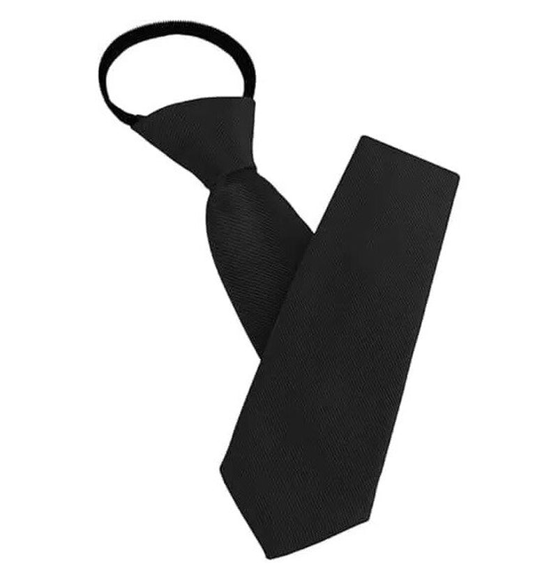 3× Men'S Black Pretied Necktie Men Adjustable Office Zipper Neck Tie Gifts USA