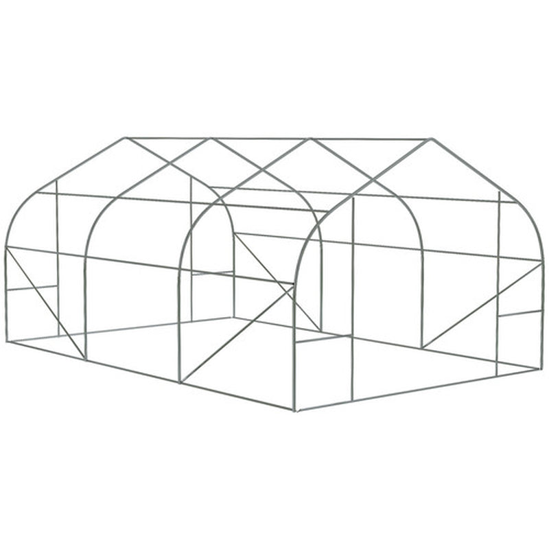 Large Walk-In Greenhouse 12x10x7 FT - Portable Outdoor Hot House, Heavy-Duty Steel Frame, UV-Resistant Cover, Roll-Up Doors & Windows for Ventilation