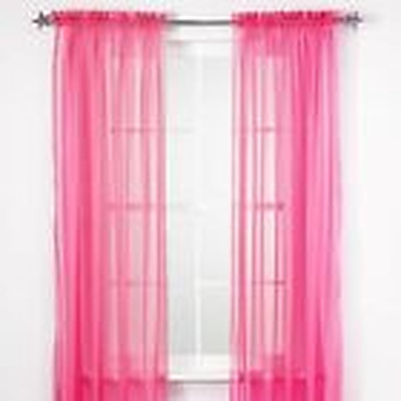 2 Piece Sheer Voile Window Elegance Curtains Drape Treatment 63, 84 Length