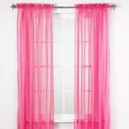 2 Piece Sheer Voile Window Elegance Curtains Drape Treatment 63, 84 Length