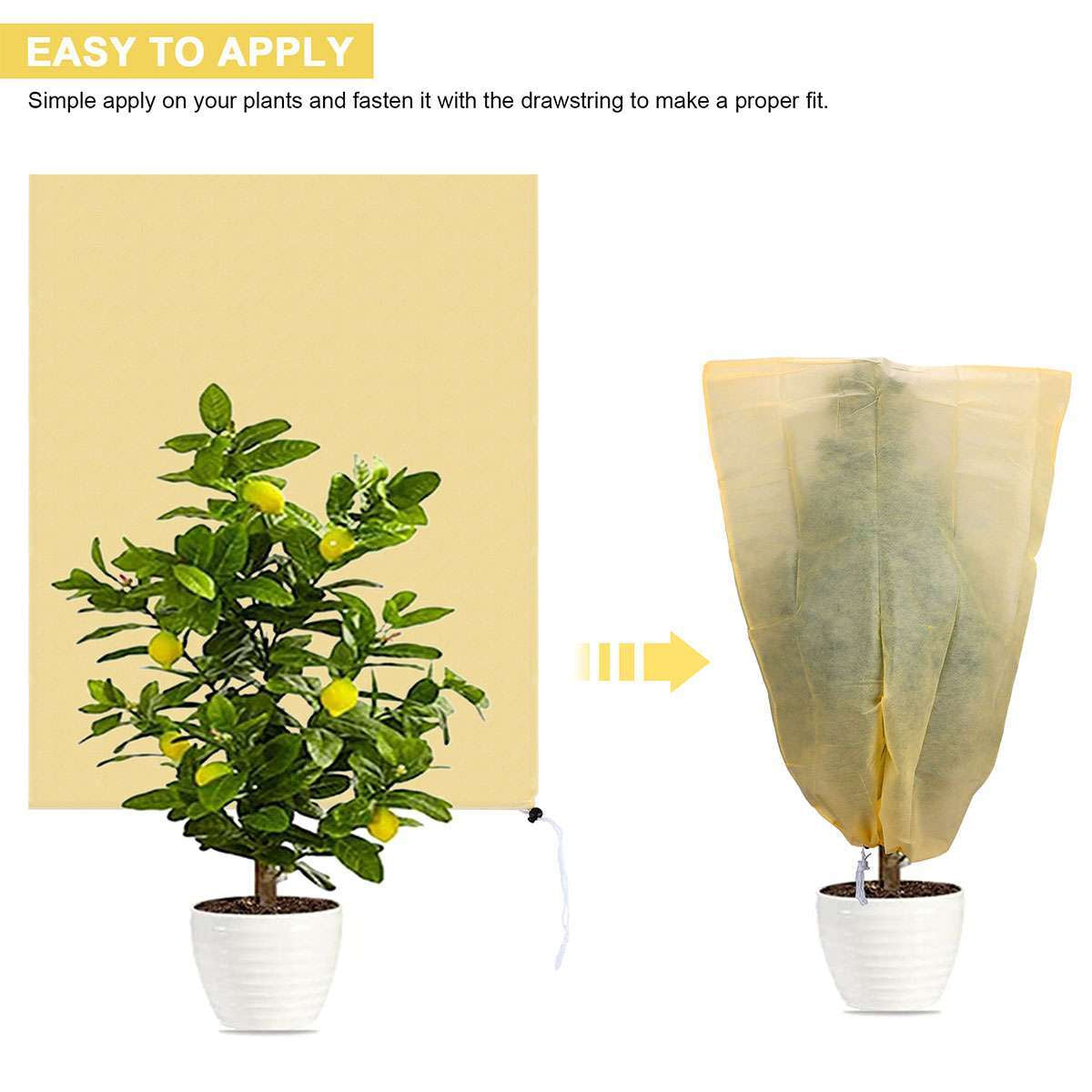 1/2/4X Reusable Plant Covers Freeze with Drawstring for Winter Frost Protection
