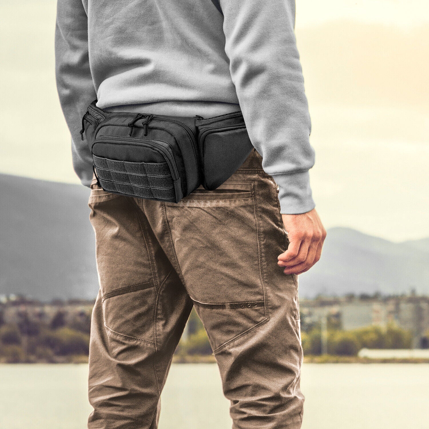Tactical Concealed Carry Fanny Pack Holster Pouch Pistol Waist Gun Bag Belt