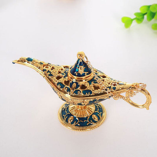 lamp costume Aladdin Oil Lamp Gold-Plated Vintage Decorative Collectible – European Palace Design, Elegant & Durable Decoration Gift Round Ornaments