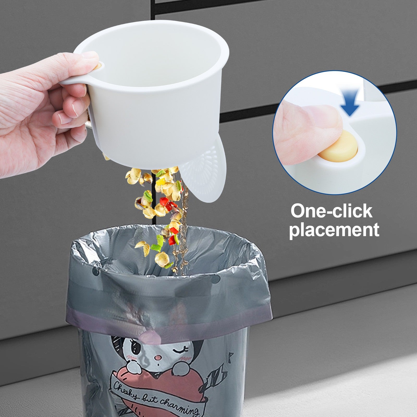 2 PCS Kitchen Sink Strainer Basket Hanging Automatic Dumping Residue Collector