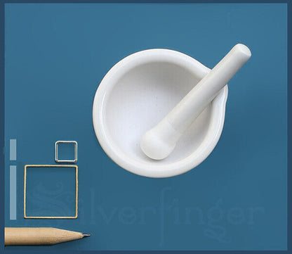 60 Mm Mini Porcelain Mortar and Pestle Mixing Grinding Bowl Set