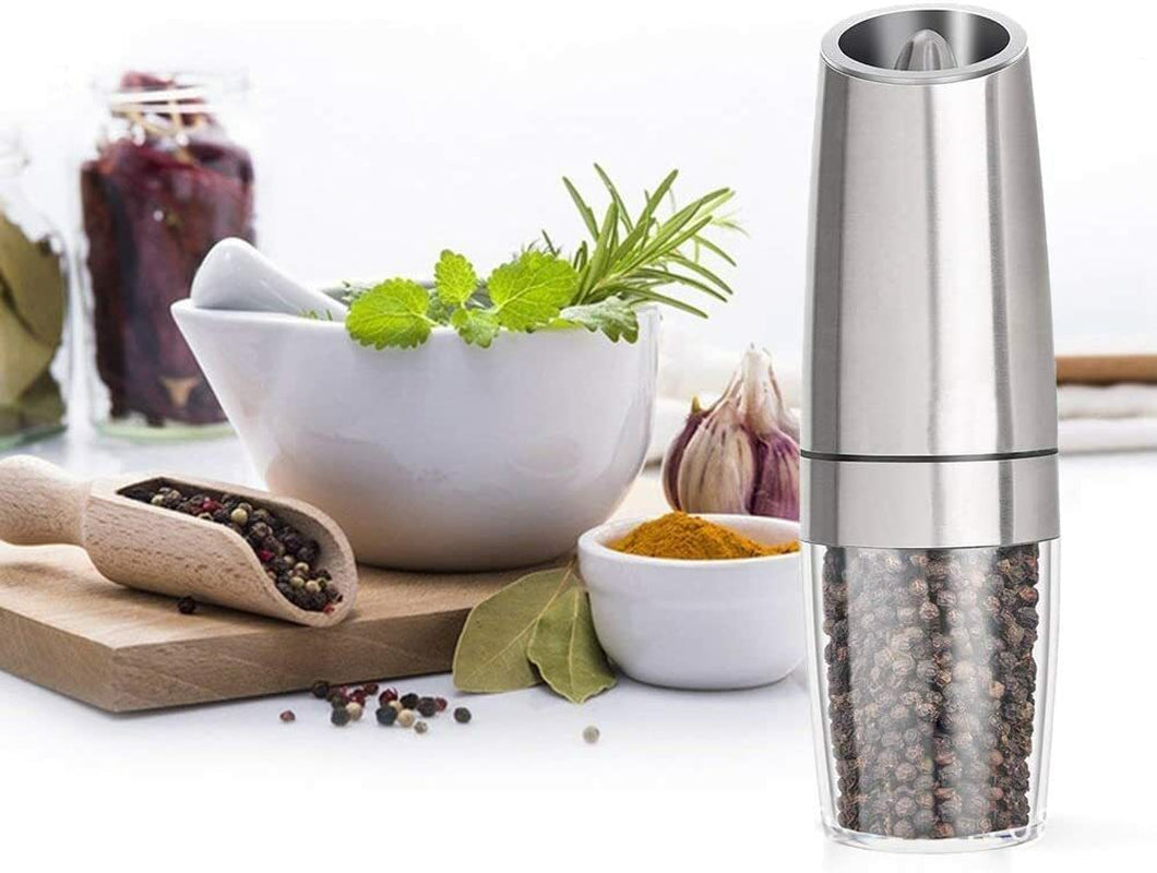 Salt and Pepper Grinder Electric Pepper Mill Stainless Steel Gravity Induction