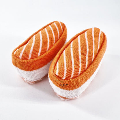 Sushi Socks, 3 Pairs Funny Socks for Men and Women Holiday Gift Socks Menswear Soft Casual Novelty Shoe Spandex Cotton Stripe Striped socks for women