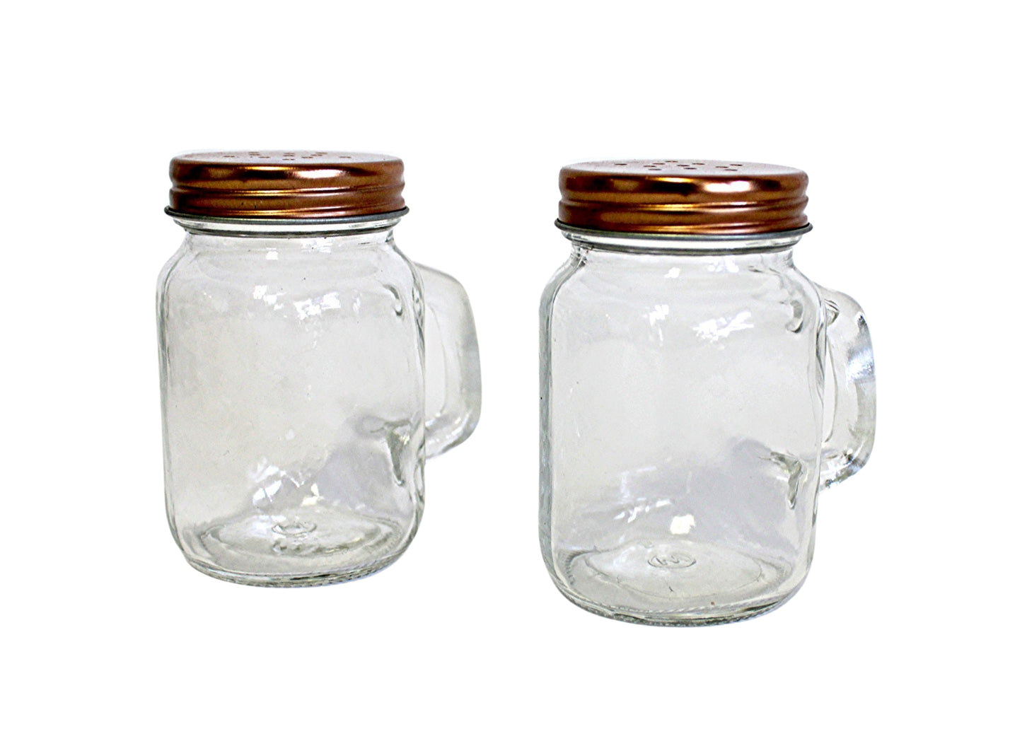 Retro Mason Jar Salt & Pepper Shaker Set – Clear Glass W/ Steel Lids, 3.25"