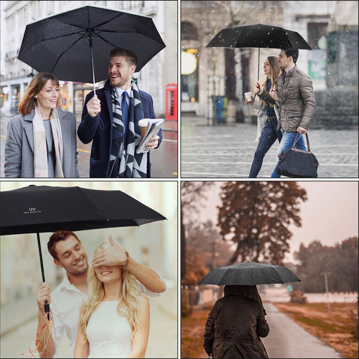 Automatic Umbrella Sun and Rain Anti-Uv Windproof 3 Folding Compact Umbrella HOT