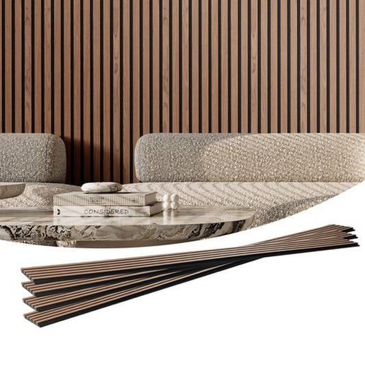 VEVOR Wood Slat Acoustic Panels 7.9 X 94.5 in for Modern Wall Decor Walnut