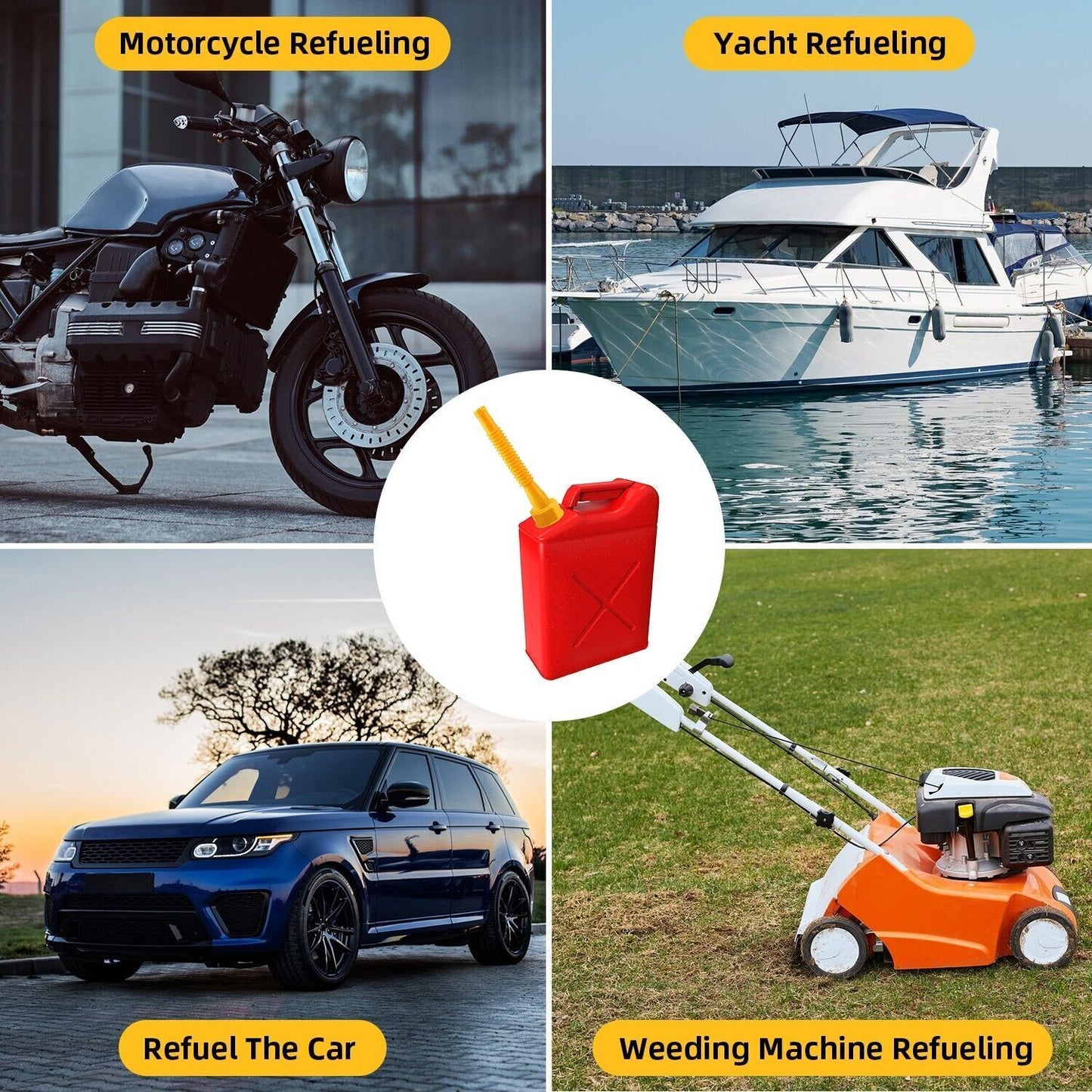 Gas Can Spout Replacement Kit - No Spill Nozzle, Flexible Fuel Spout, Vent Caps & Durable Gasket for 1/2/5/10 Gallon Plastic Gas Cans – Easy Install