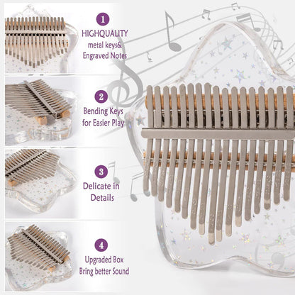 17-Key Kalimba Thumb Piano – Easy-to-Play Mbira for Beginners, Adults & Kids | Relaxing Aesthetic Gift Idea