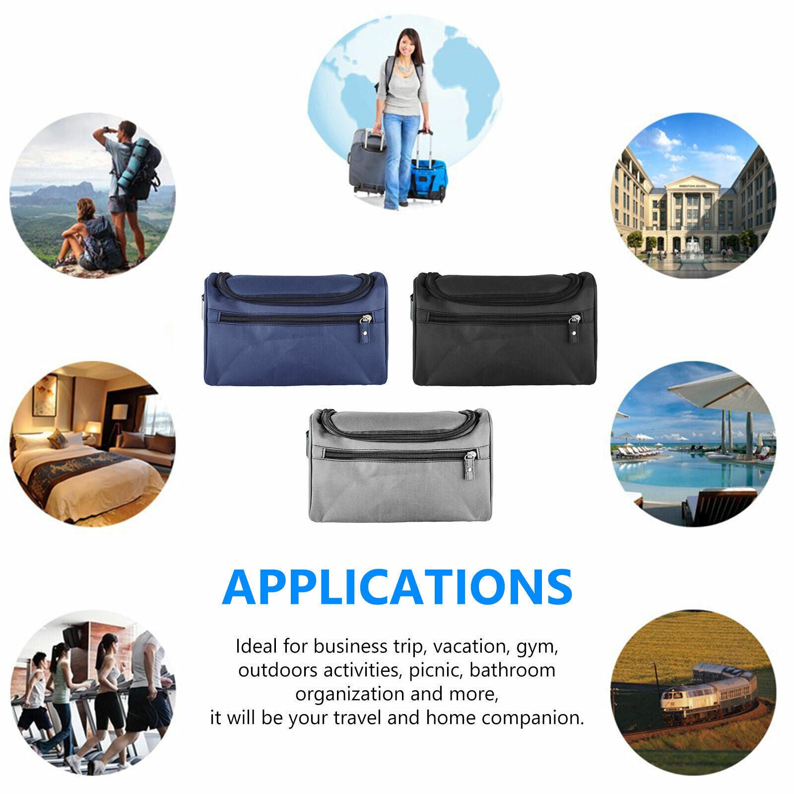 Travel Essential Waterproof Toiletry Bag – Shaving & Makeup Organizer for Travel, Gym, or Daily Use | Durable Wash Bag Case Must-Have