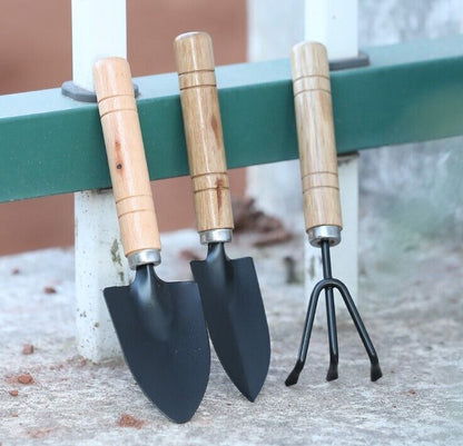 3PCS Mini Plant Garden Tools Home Gardening Tool Kit Spade Rake Shovel Piece Set