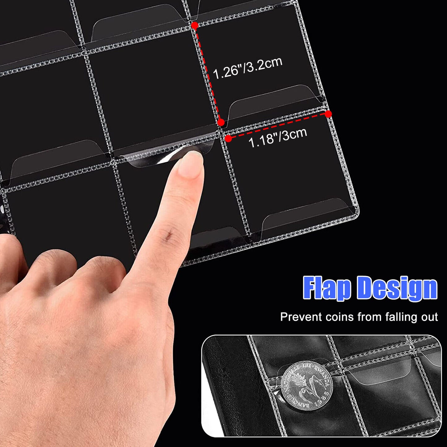 Coin Storage Book Collection, 240 Pockets Album Folder Holder for Penny Quarters