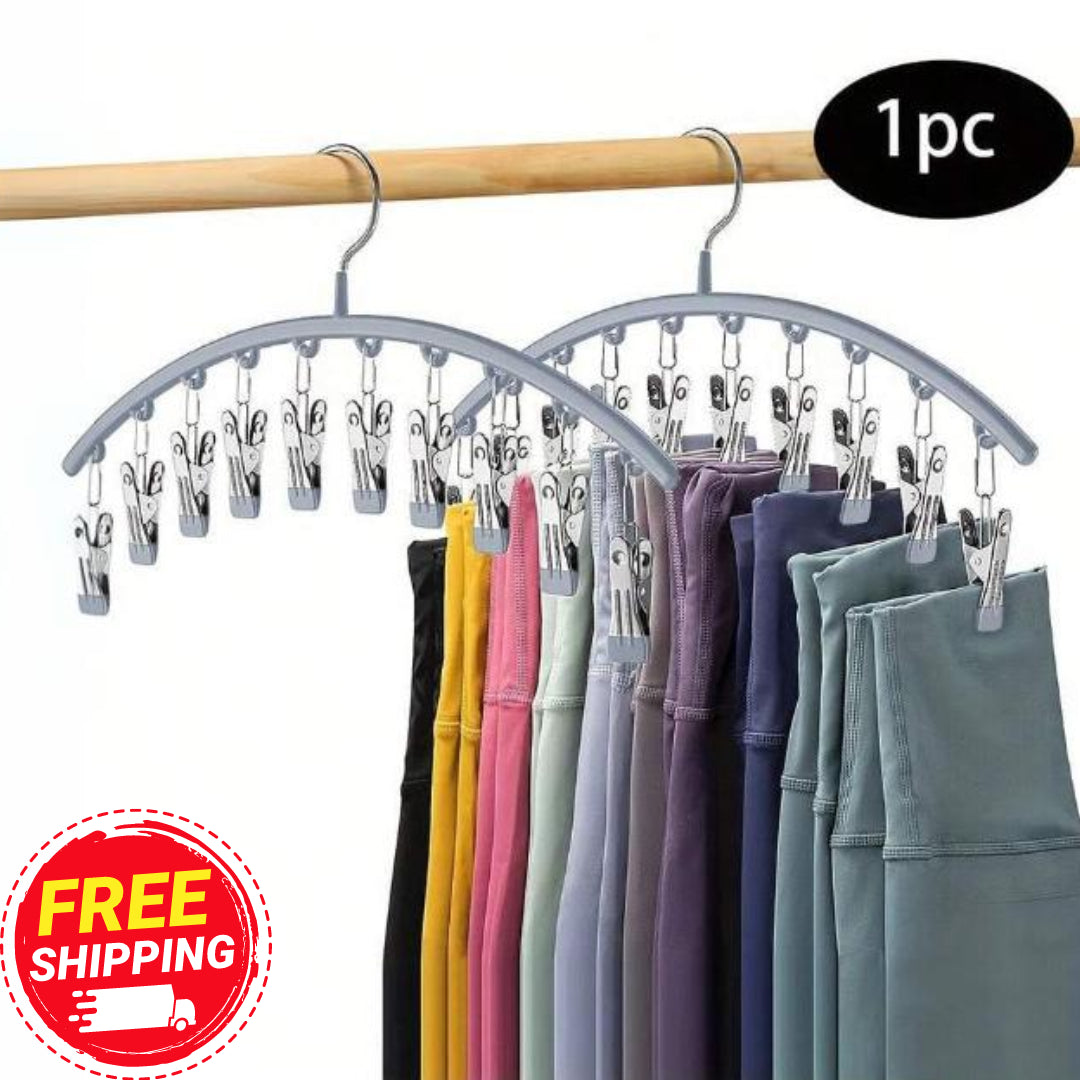 Hangers with Clips Space Saving Pants Closet Organizer Hanging Legging Organizer