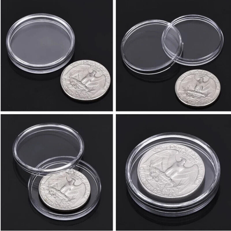 Transparent round COINNING Box Capsules Storage Containers Home Supplies