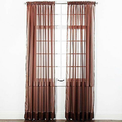 2 Piece Sheer Voile Window Elegance Curtains Drape Treatment 63, 84 Length