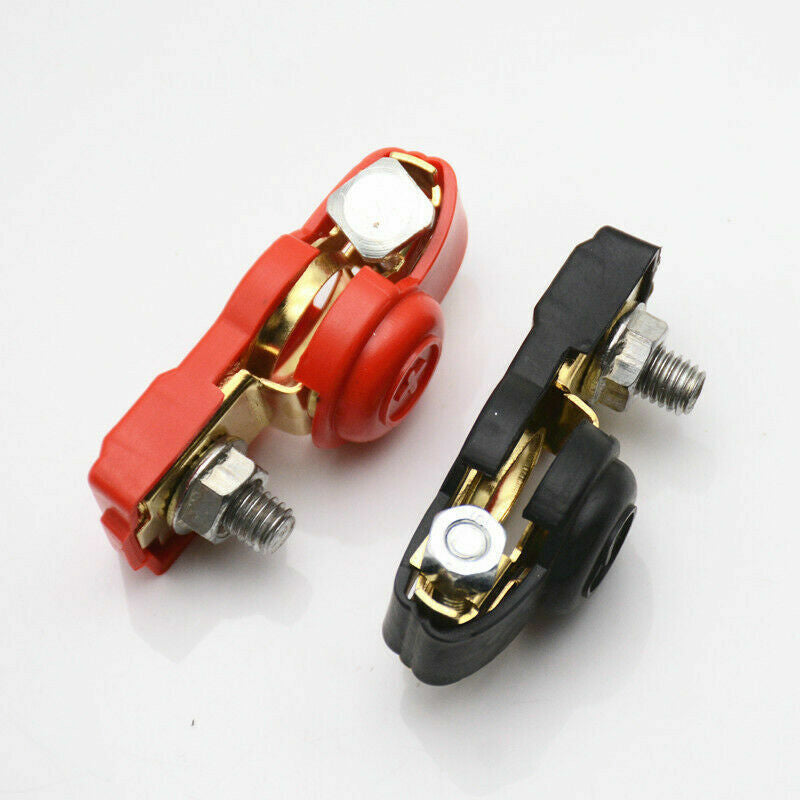 Heavy Duty Car Battery Terminal Connectors - Universal Fit for Cars, Positive & Negative Posts, Adjustable Clamps, Easy Install, Copper Plating