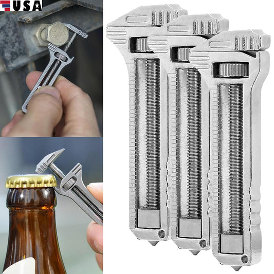 3×Compact Titanium Multitool Alloy Everyday Multi Functional Wrench Spanner Mini